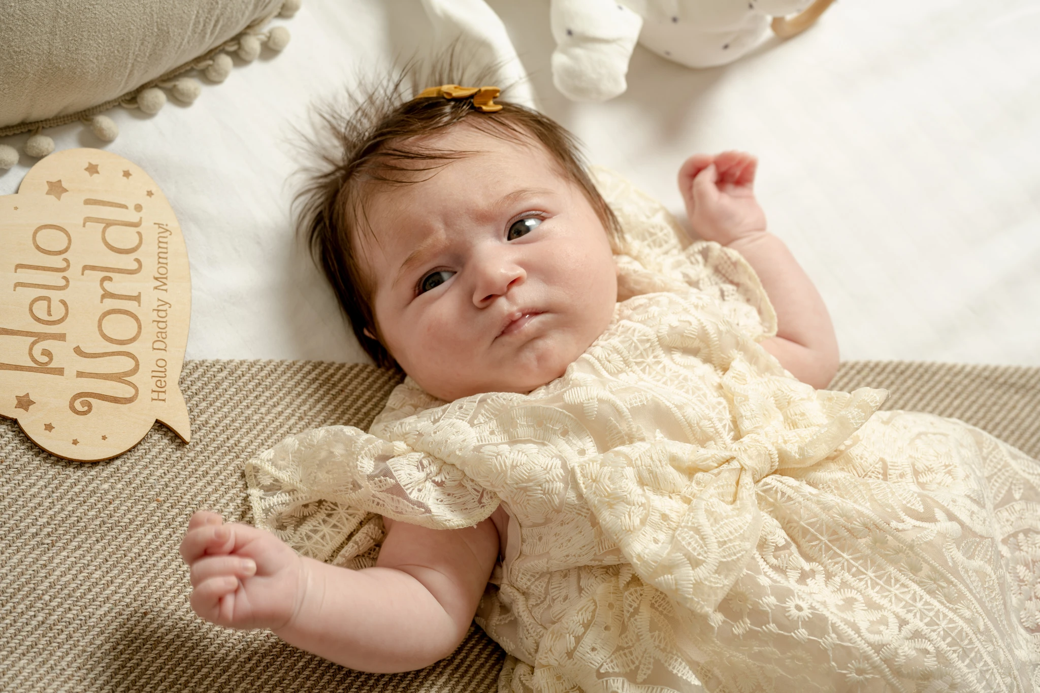 Photo de Bébé & Idée Faire-part « Hello World » – Photographe Lot